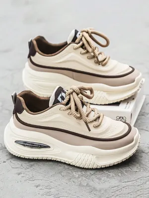 2024 New Casual Men Shoes Niche Low-Top Design Fashionable Thick Sole Sneakers Colorblock Athletic Shoes