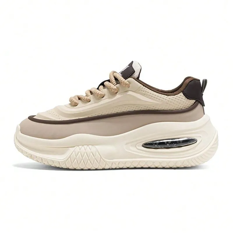 2024 New Casual Men Shoes Niche Low-Top Design Fashionable Thick Sole Sneakers Colorblock Athletic Shoes