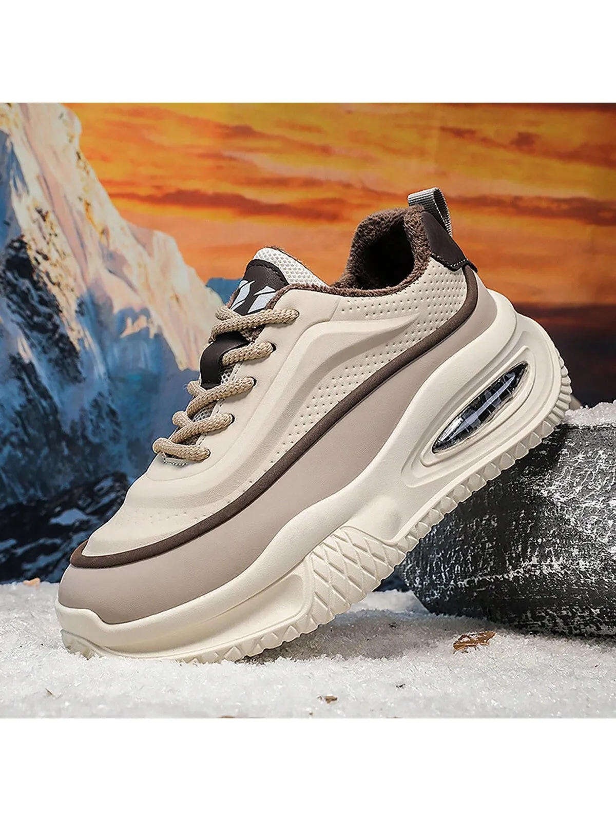 2024 New Casual Men Shoes Niche Low-Top Design Fashionable Thick Sole Sneakers Colorblock Athletic Shoes