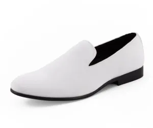 Aries Velvet Elegance Loafers Men’s White Vegan Velvet