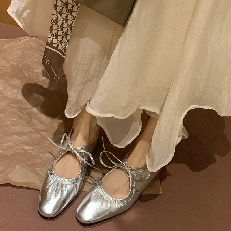 binfenxie Designer Women Mary Jane Shoes Fashion Ladies Casual Soft Sole Flats Spring Women's Comfort Elastic Band Ballerina Shoes