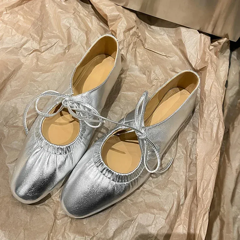 binfenxie Designer Women Mary Jane Shoes Fashion Ladies Casual Soft Sole Flats Spring Women's Comfort Elastic Band Ballerina Shoes