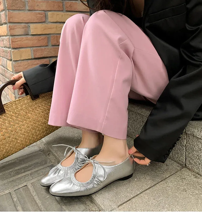 binfenxie Designer Women Mary Jane Shoes Fashion Ladies Casual Soft Sole Flats Spring Women's Comfort Elastic Band Ballerina Shoes