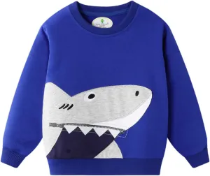 Boys Sweatshirts Cute Elephant Shirts Clothes Kids Pullover Hoodie Toddler Long Sleeve Cotton Sweatshirt Sweater