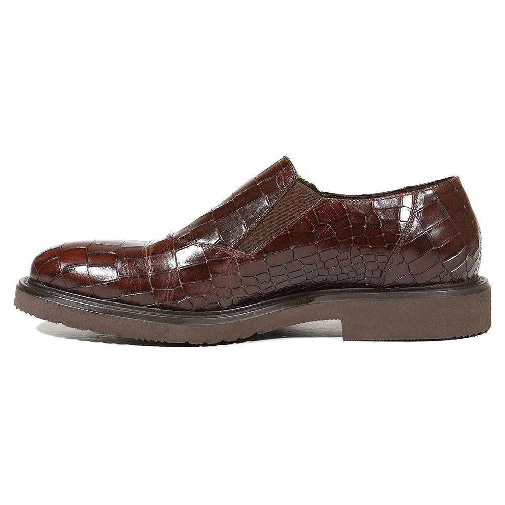 Cesare Paciotti Luxury Italian Men's Designer Shoes Cocco Lux T Moro Rete Brown Loafers (CPM5001)