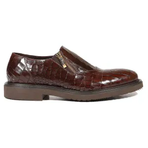 Cesare Paciotti Luxury Italian Men's Designer Shoes Cocco Lux T Moro Rete Brown Loafers (CPM5001)
