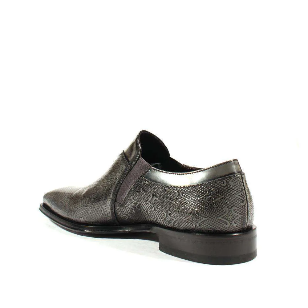 Cesare Paciotti Luxury Italian Men's Designer Shoes Magic Old Antracite Leather Loafers (CPM2585)