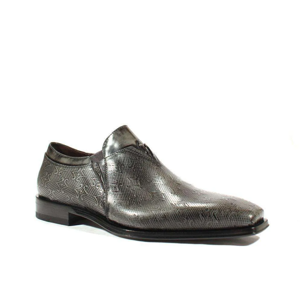 Cesare Paciotti Luxury Italian Men's Designer Shoes Magic Old Antracite Leather Loafers (CPM2585)