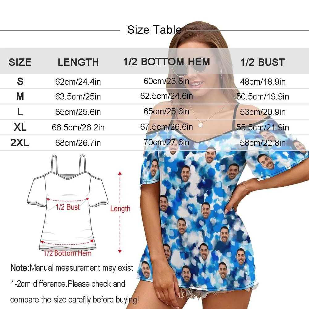 Custom Face Watercolor Paints Wave Women's Suspender Top