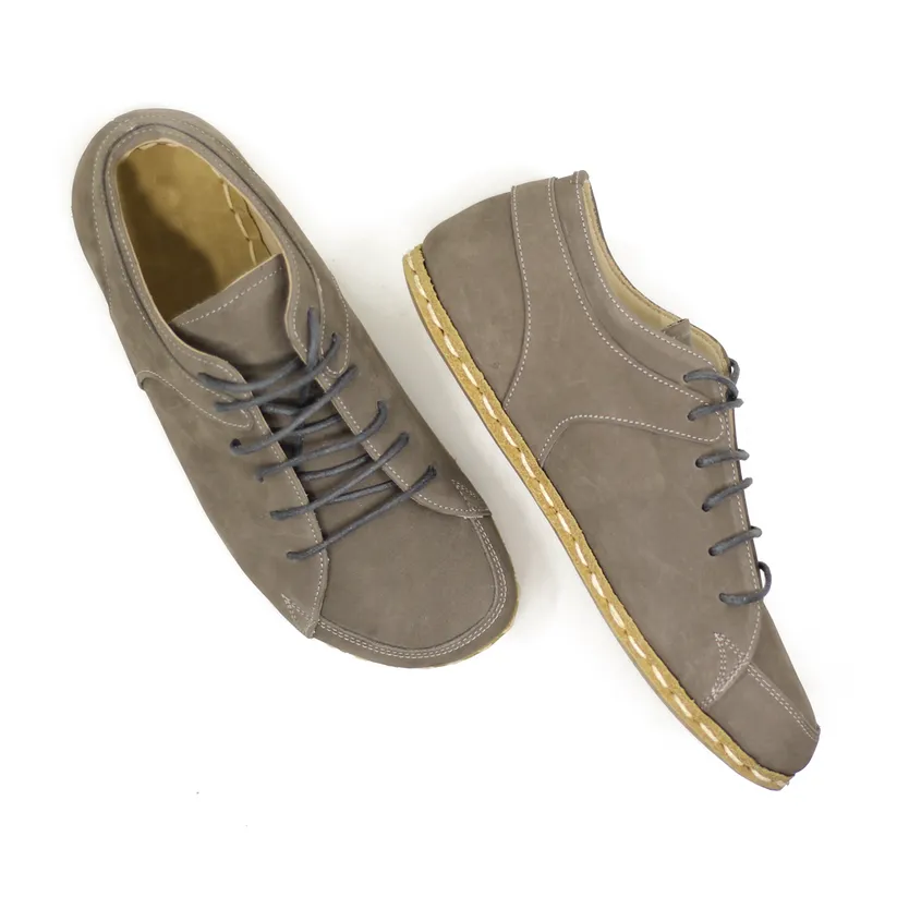 Grey Leather Dedalo Barefoot Sneaker