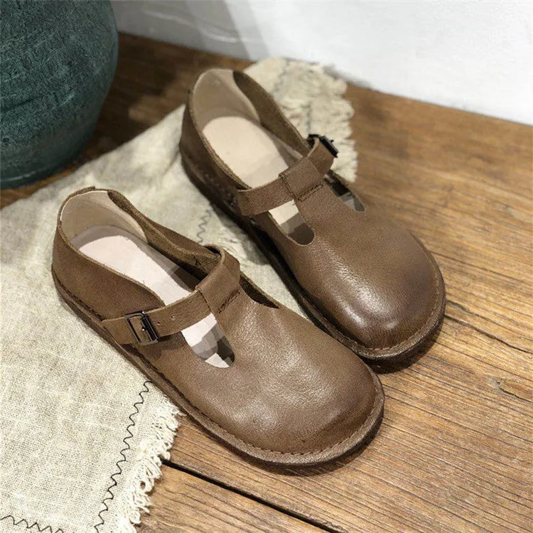 Handmade Leather Flat Soft Sole Women's Shoes
