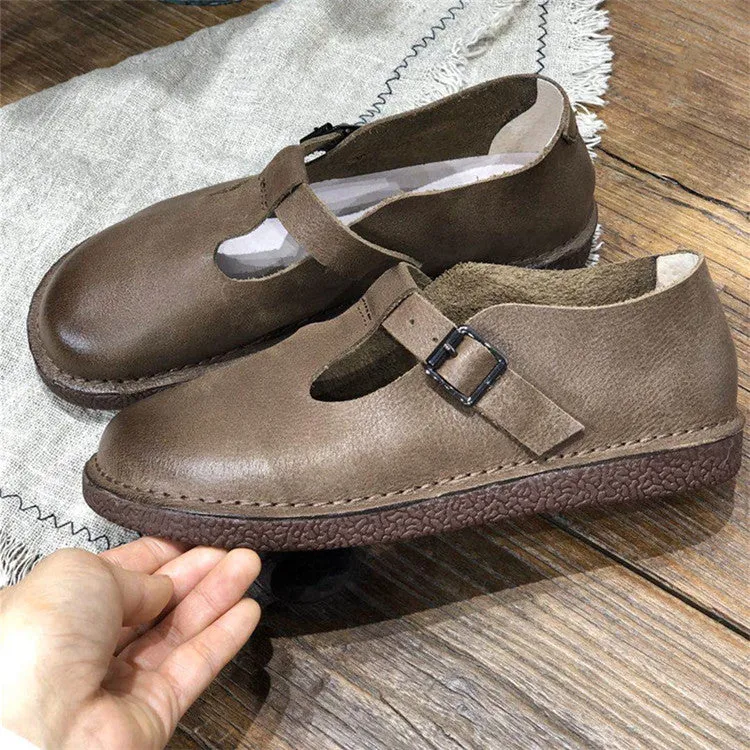Handmade Leather Flat Soft Sole Women's Shoes
