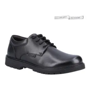 Hush Puppies Tristan - Black Leather Lace Up School Shoe
