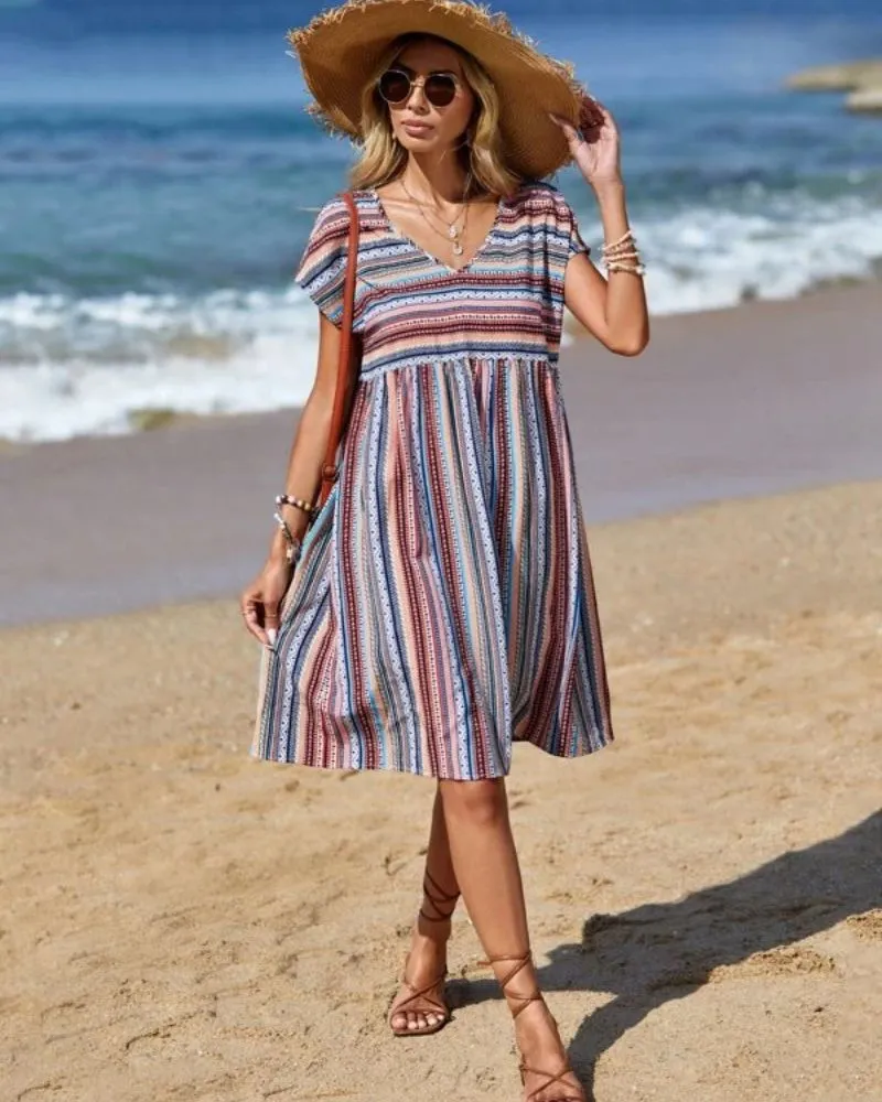 Ivyshape | Boho Striped Summer Dress