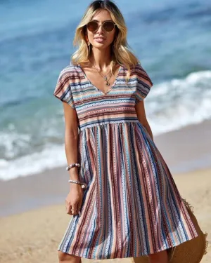Ivyshape | Boho Striped Summer Dress
