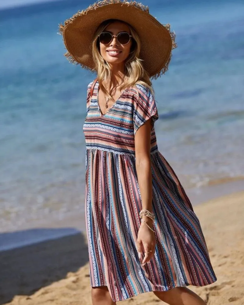 Ivyshape | Boho Striped Summer Dress