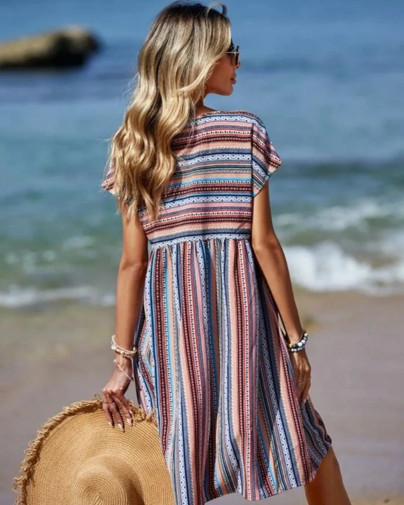 Ivyshape | Boho Striped Summer Dress