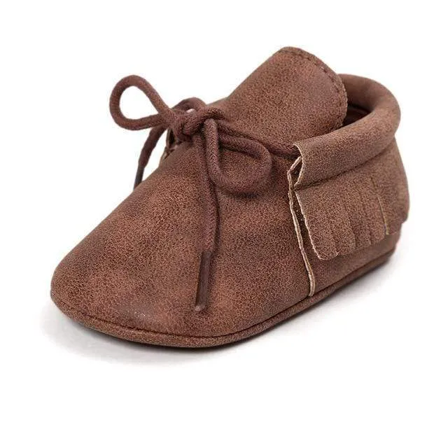 Leather Moccasins Sequin Casual Shoes