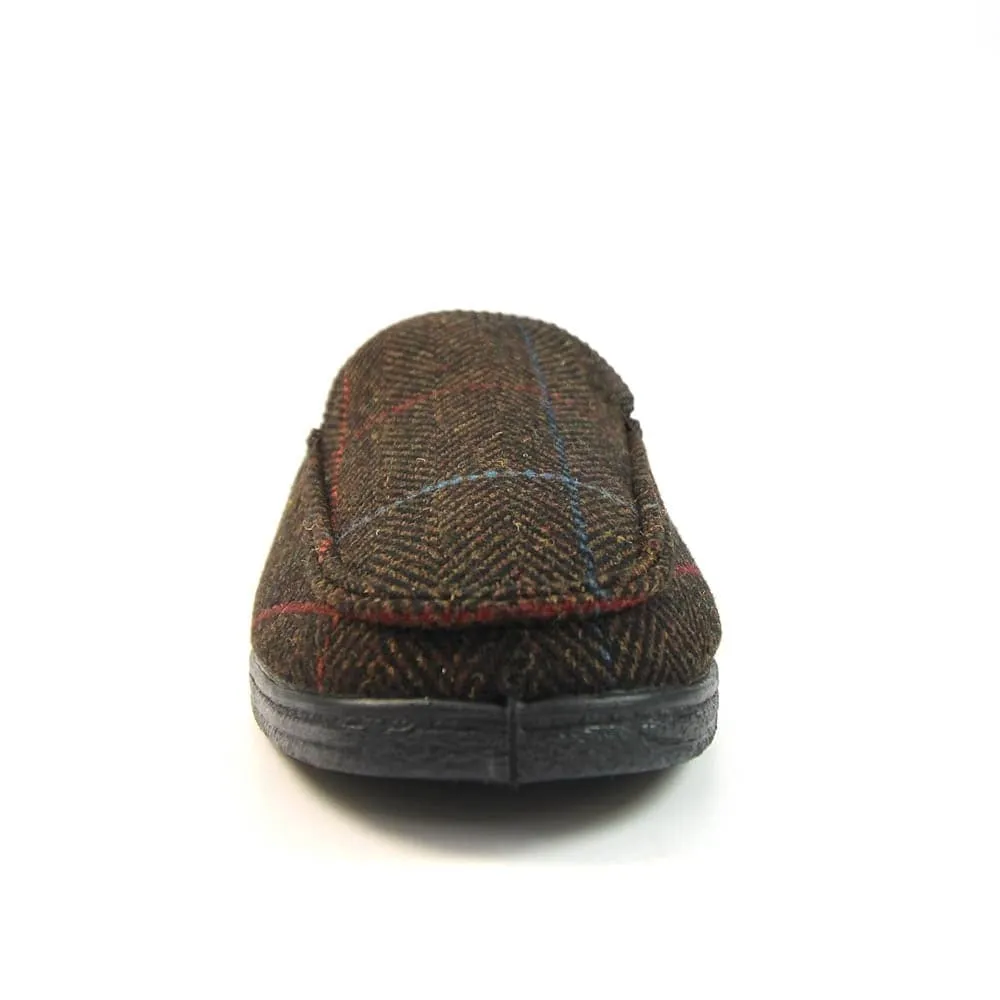 Lunar Good Year KMG137 Eisenhower Mens Brown Textile Slip On Slippers