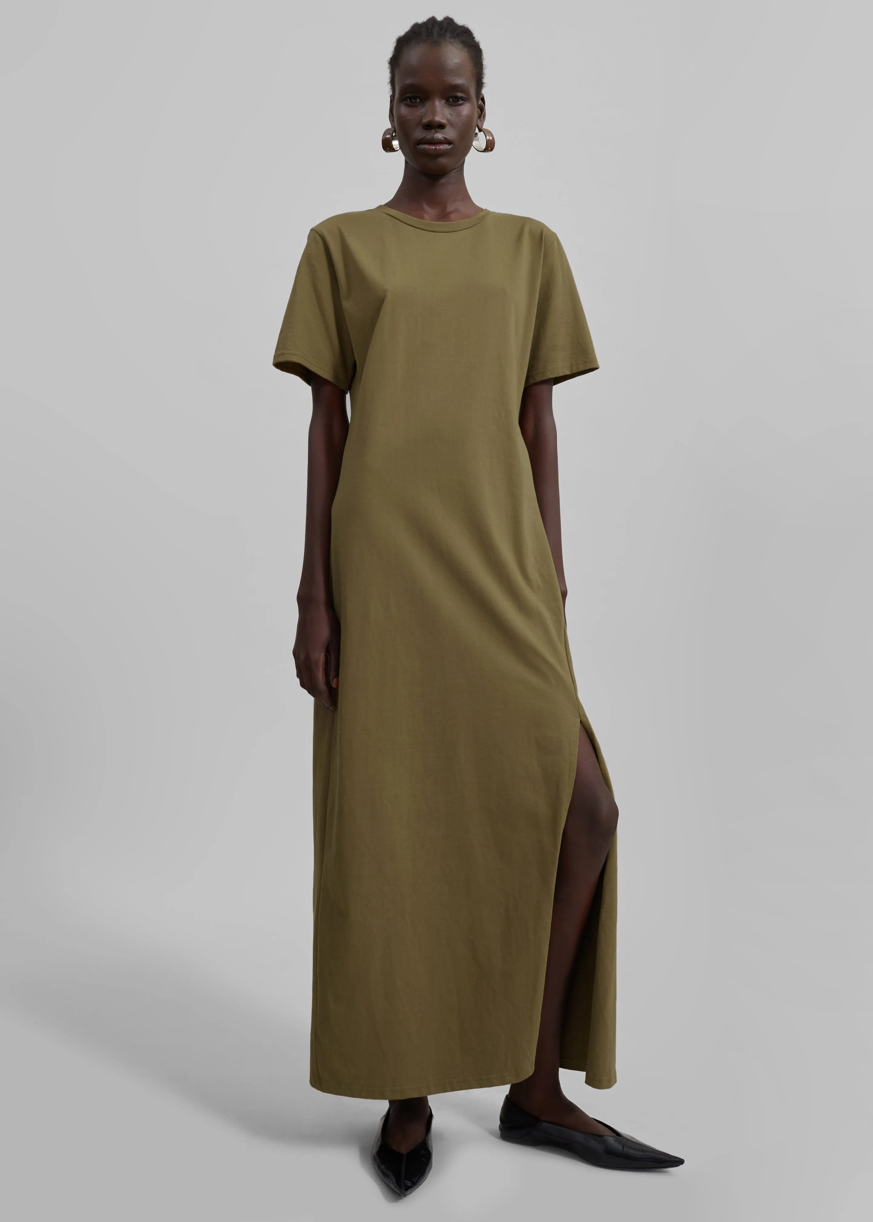 Marina Maxi Slit Dress - Khaki
