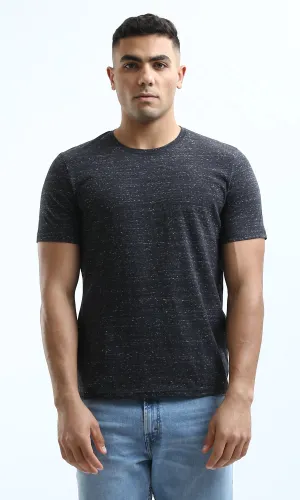 O182124 Heather Black Short Sleeves Summer Tee