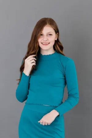 Ribbed Long Sleeve Funnel Neck - Dragonfly