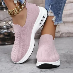 Round toe mesh loafers for women