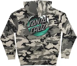 SANTA CRUZ Wave Dot P/O Hooded Heavyweight Sweatshirt Snow Camo Lg Mens