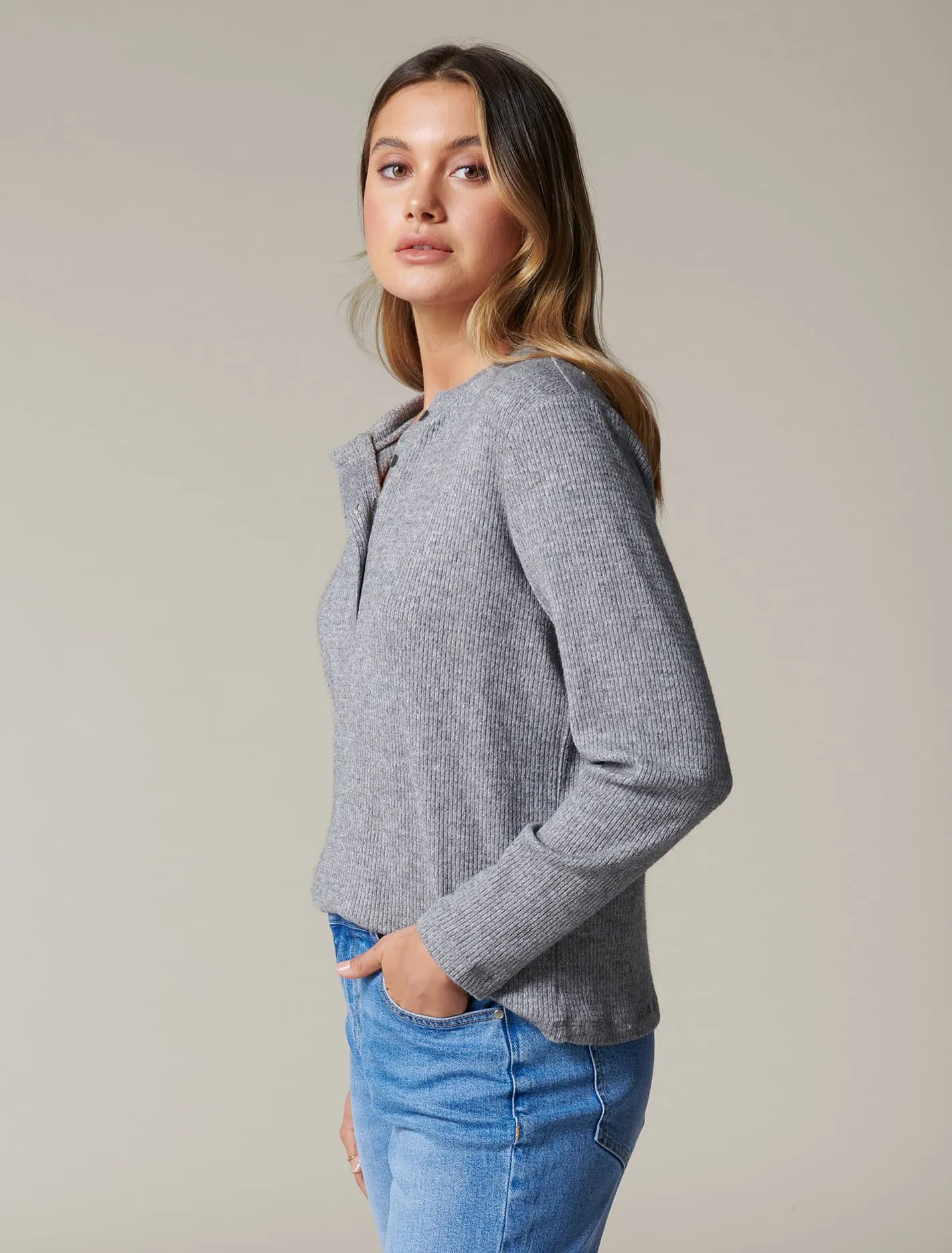 Sasha Relaxed Henley Jumper