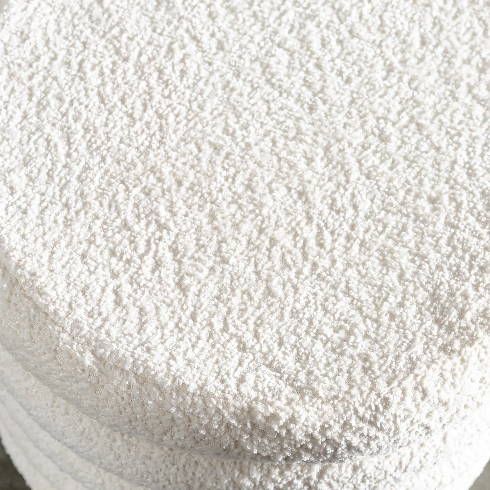 SEVILLA RIBBED STORAGE OTTOMAN  |  TERRACE WHITE BOUCLE