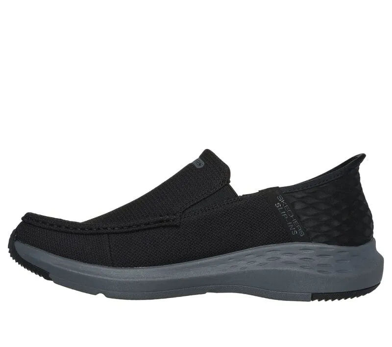 Skechers Men's Parson Ralven Slip Ons- Black/ Charcoal