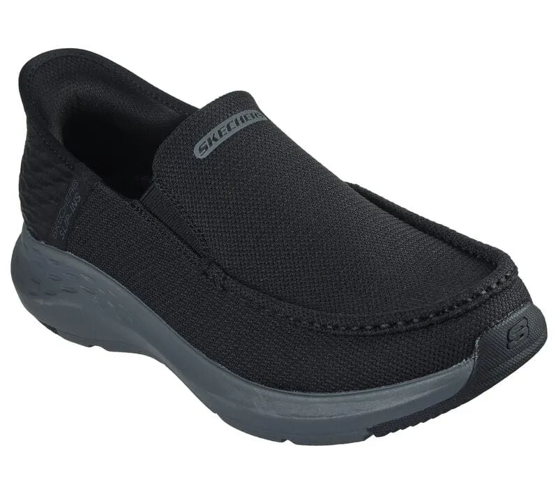 Skechers Men's Parson Ralven Slip Ons- Black/ Charcoal