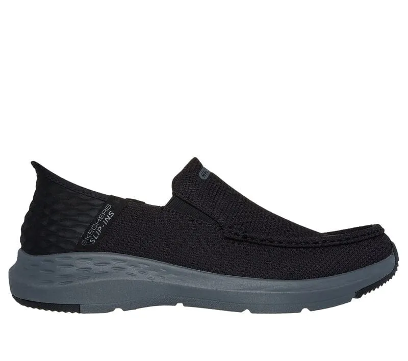 Skechers Men's Parson Ralven Slip Ons- Black/ Charcoal
