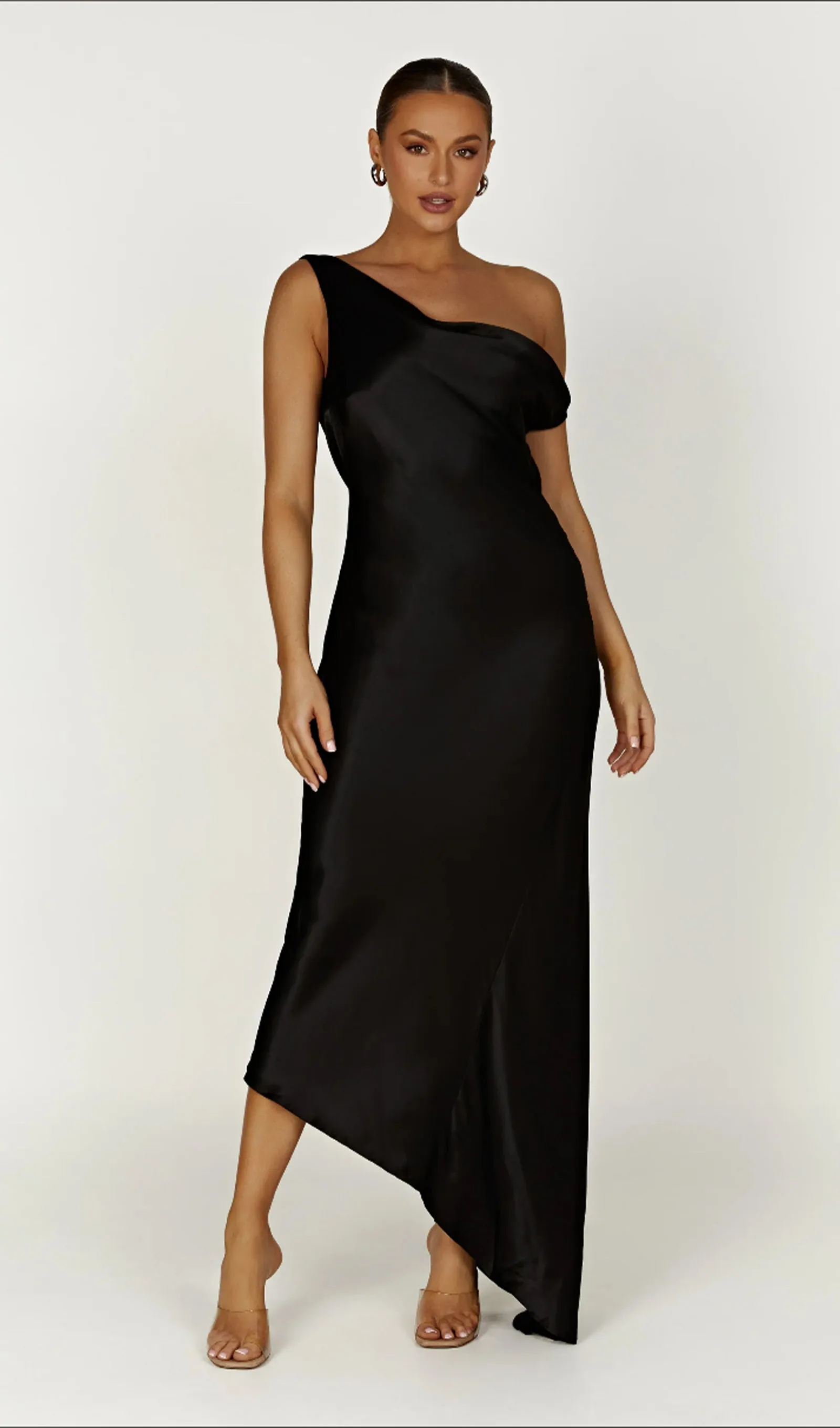 Slip With Asymmetrical Hem Maxi Dress