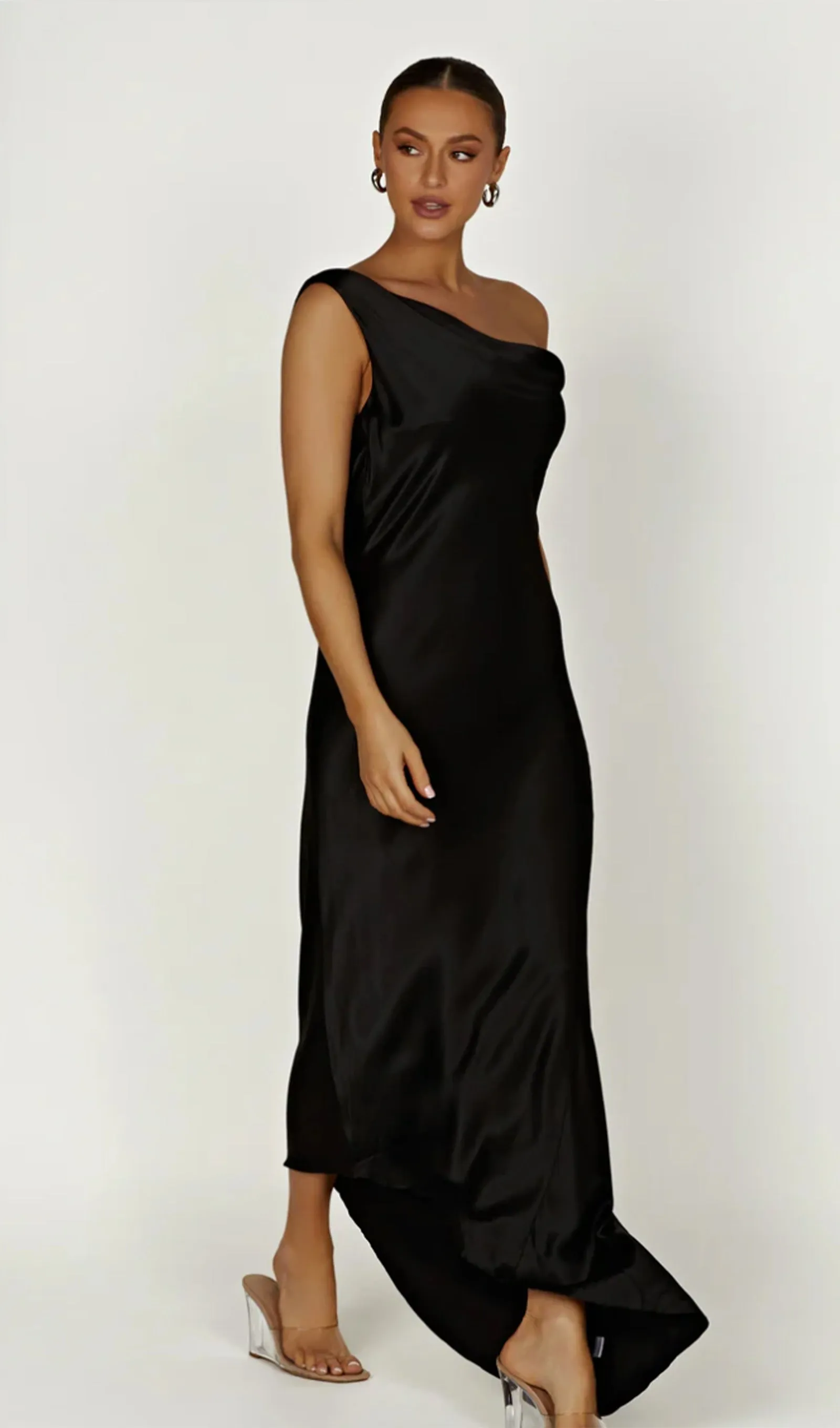 Slip With Asymmetrical Hem Maxi Dress