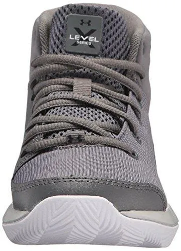 Under Armour Boys' Grade School X Level Ninja Basketball Shoe, Graphite (100)/White, 4.5