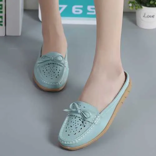 US Size 5-12 Women Casual Soft Hollow Flats Slippers