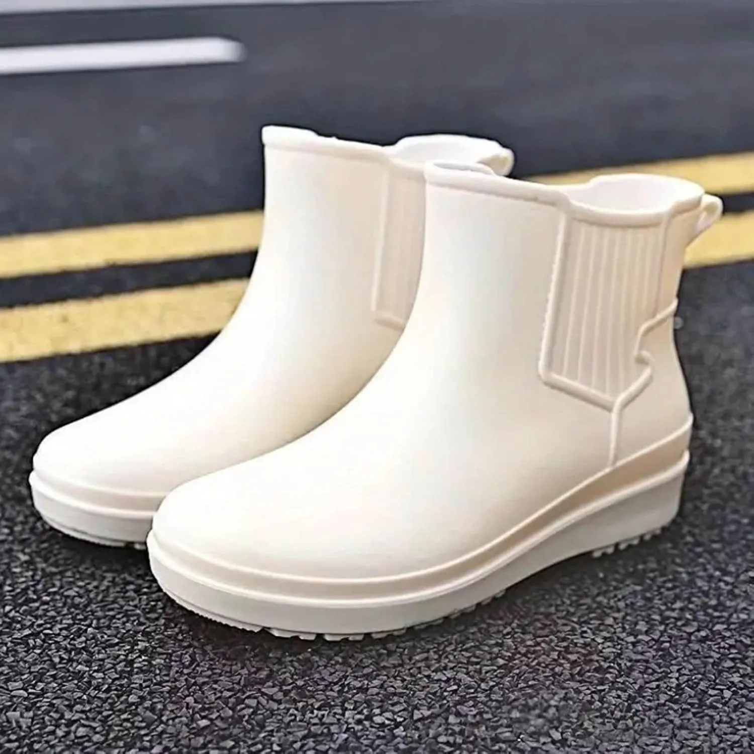 Womens Ankle Rain Boots Ladies Winter Spring Garden Fashionable Low Top and Rain Boots Muddy Boots Women