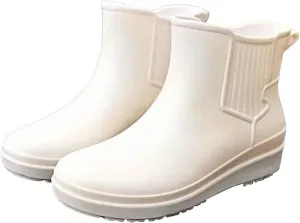 Womens Ankle Rain Boots Ladies Winter Spring Garden Fashionable Low Top and Rain Boots Muddy Boots Women