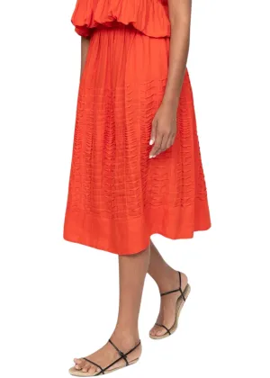 Zora Solid Pleated Midi Skirt