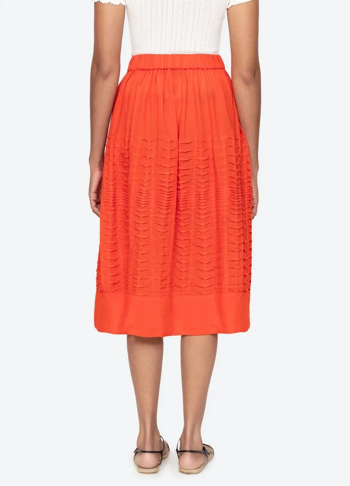 Zora Solid Pleated Midi Skirt